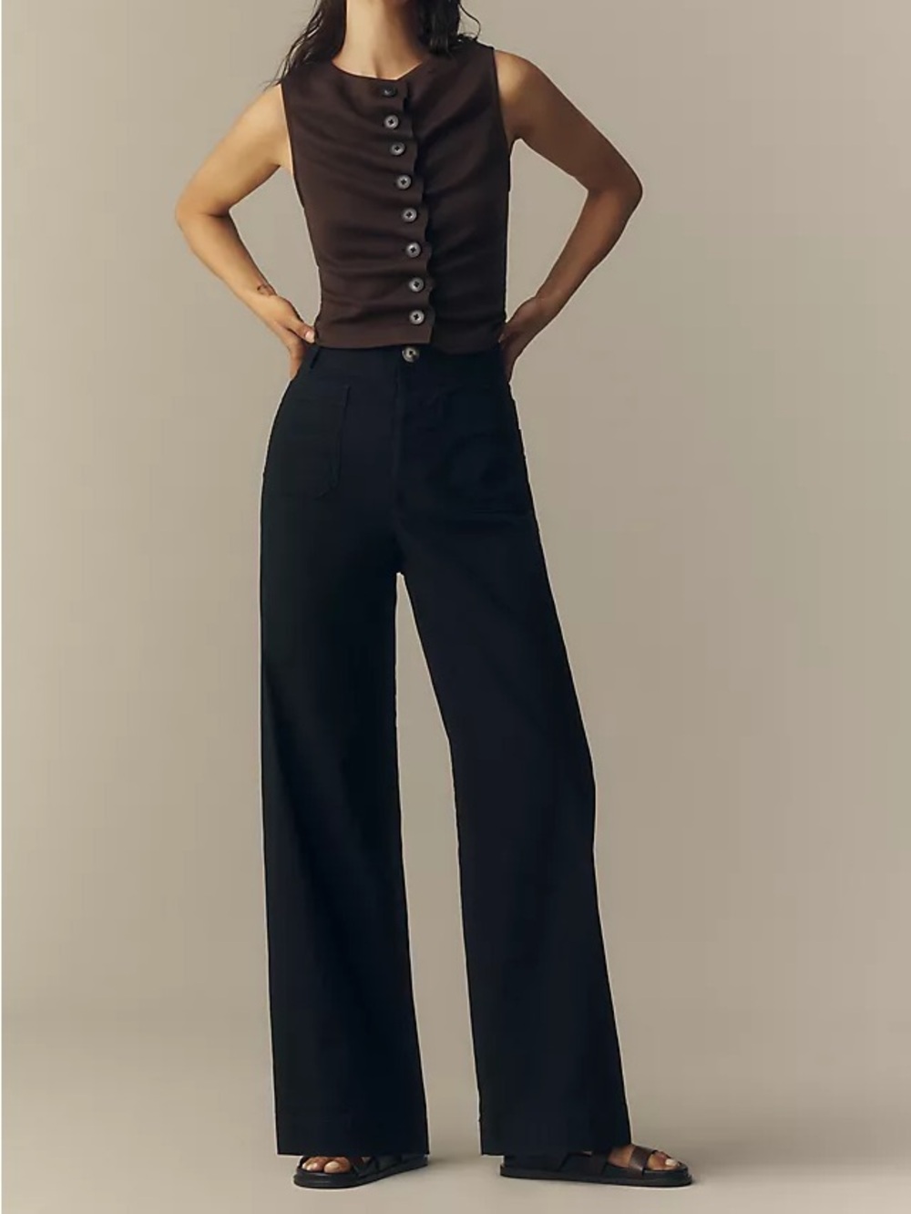 NWT Anthropologie Maeve Black Colette Magic Fabric Full Length High Rise Pants